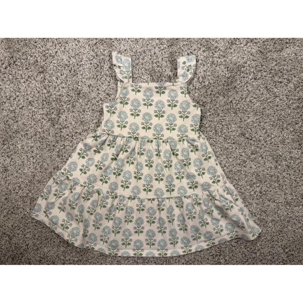 Little Planet Carter's Dress Organic Cotton‎ 12M Blue Floral Tiered Ruffle Strap